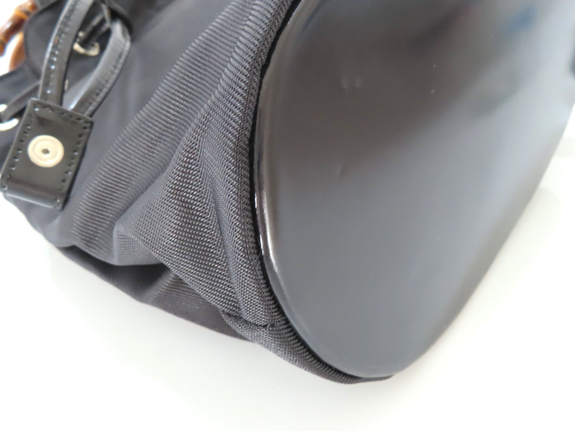 GUCCI Bamboo Gucci Bamboo Nylon Canvas 2-Way Handbag 003・2854・0060・5 Black Handbag