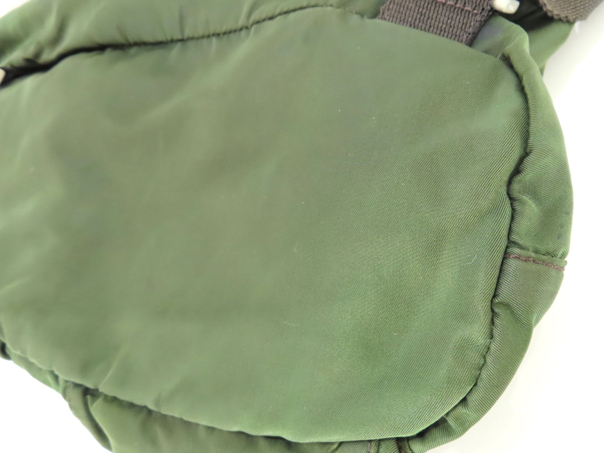 PRADA Prada Triangle Plate Tessuto Backpack Green Backpack