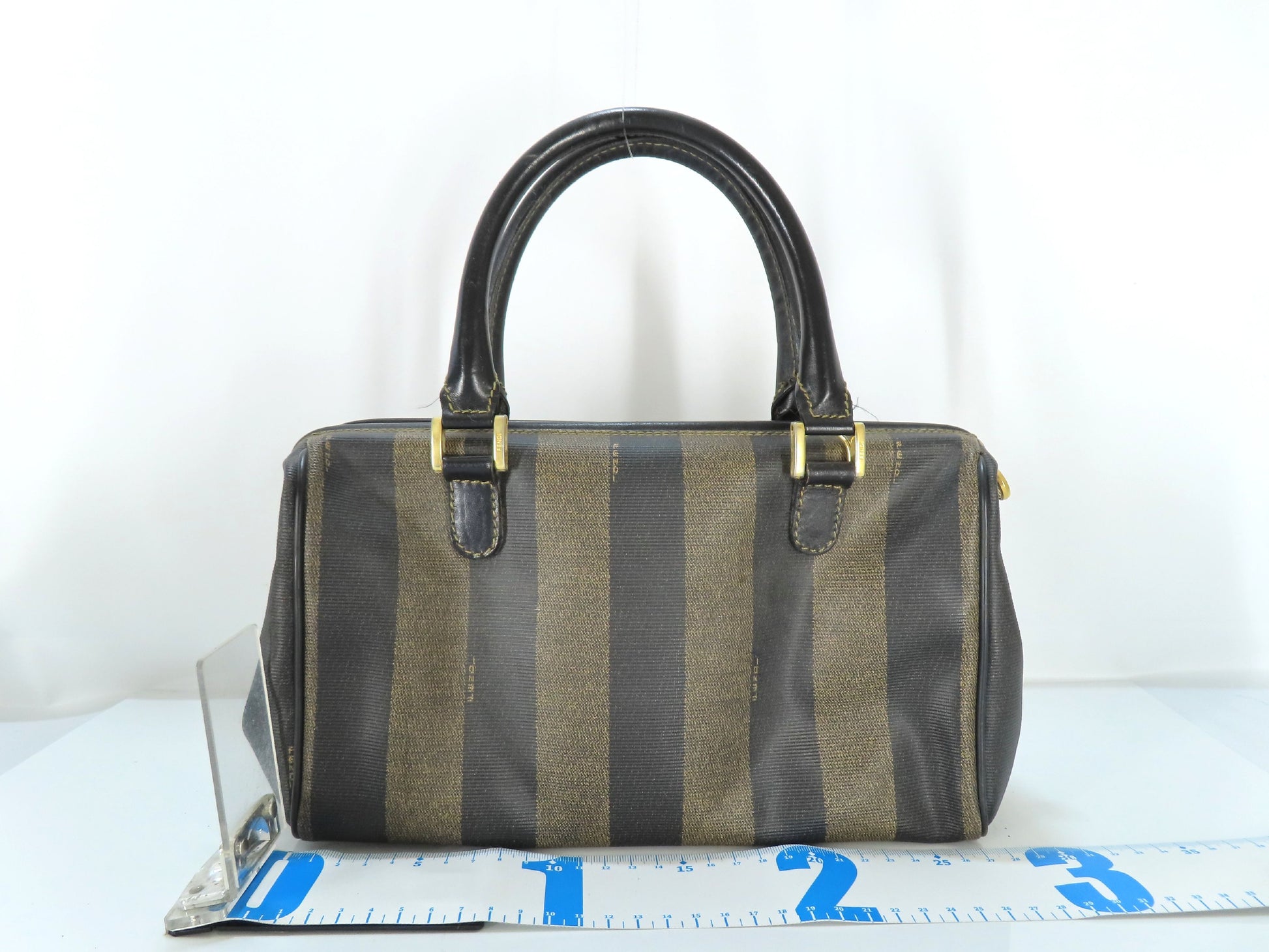 FENDI Pecan PVC 2-way Shoulder Bag 119259022058 Khaki x Black Shoulder Bag