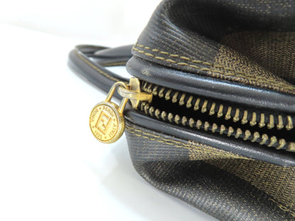 FENDI Pecan PVC 2-way Shoulder Bag 119259022058 Khaki x Black Shoulder Bag