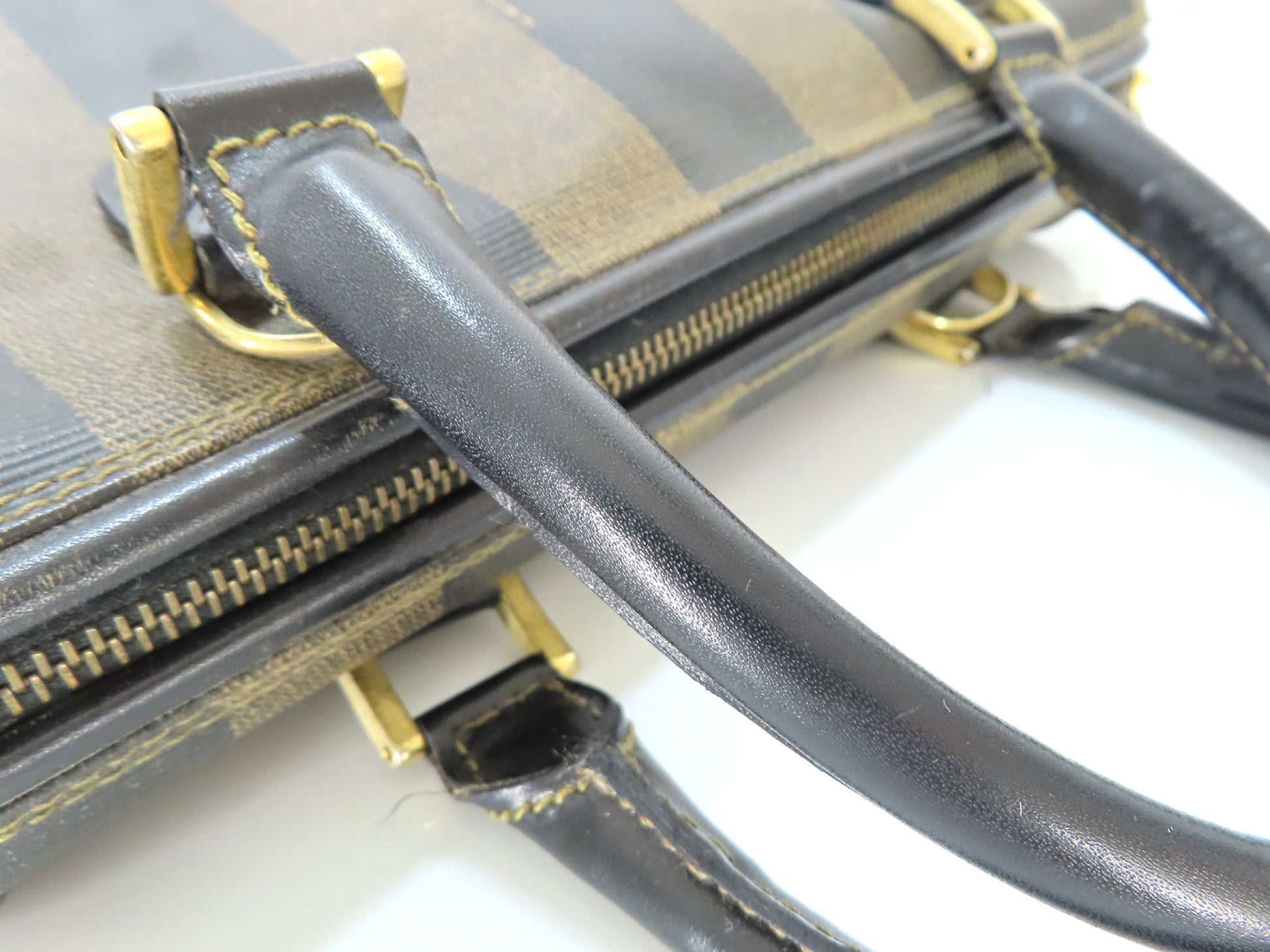 FENDI Pecan PVC 2-way Shoulder Bag 119259022058 Khaki x Black Shoulder Bag