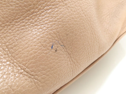 Salvatore Ferragamo Gancini Leather Handbag AB-217421 Pink Beige