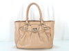 Salvatore Ferragamo Gancini Leather Handbag AB-217421 Pink Beige