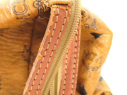 MCM Visetos Leather Second Bag, Camel