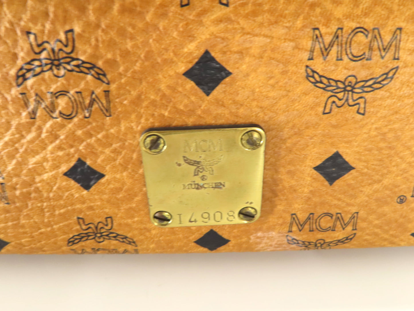 MCM Visetos Leather Second Bag, Camel