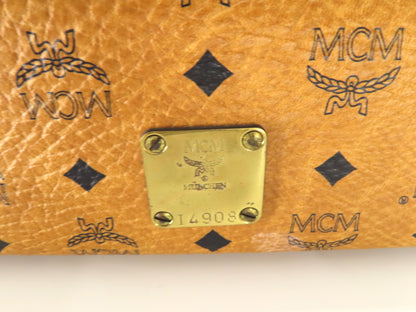 MCM Visetos Leather Second Bag, Camel