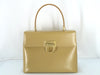 Salvatore Ferragamo Gancini Leather 2-Way Handbag AF-21 0290 Beige