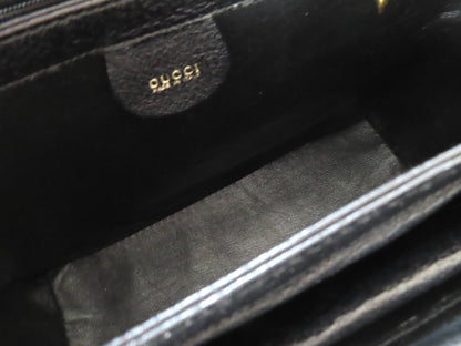 GUCCI Bamboo Leather 2-Way Handbag 000・2046・0175 Black Handbag