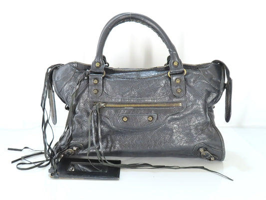 BALENCIAGA The City Leather 2-Way Shoulder Bag 115748/1000 1669 Black Shoulder Bag
