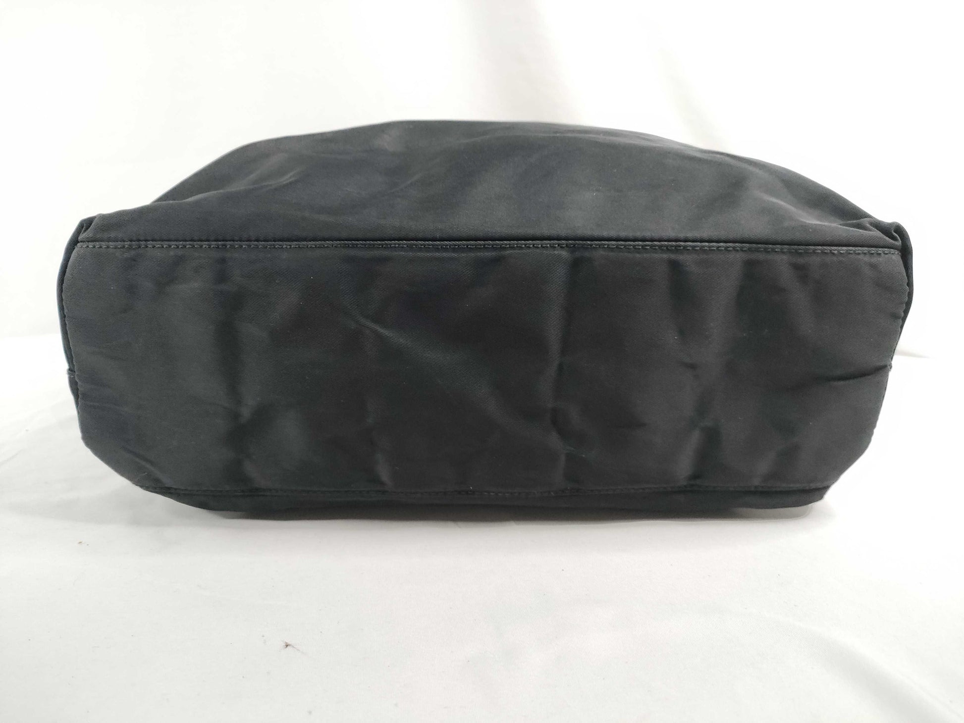 PRADA Nylon Prada Triangle Logo Plate Tessuto Tote Bag Black Tote Bag