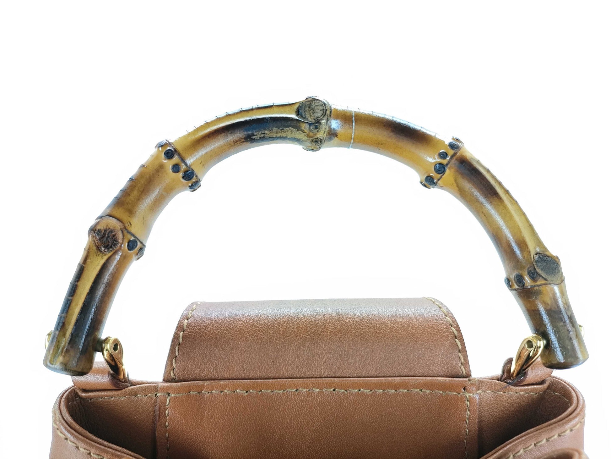 GUCCI Bamboo Leather Body Bag 003-2113-0036 Brown Shoulder Bag
