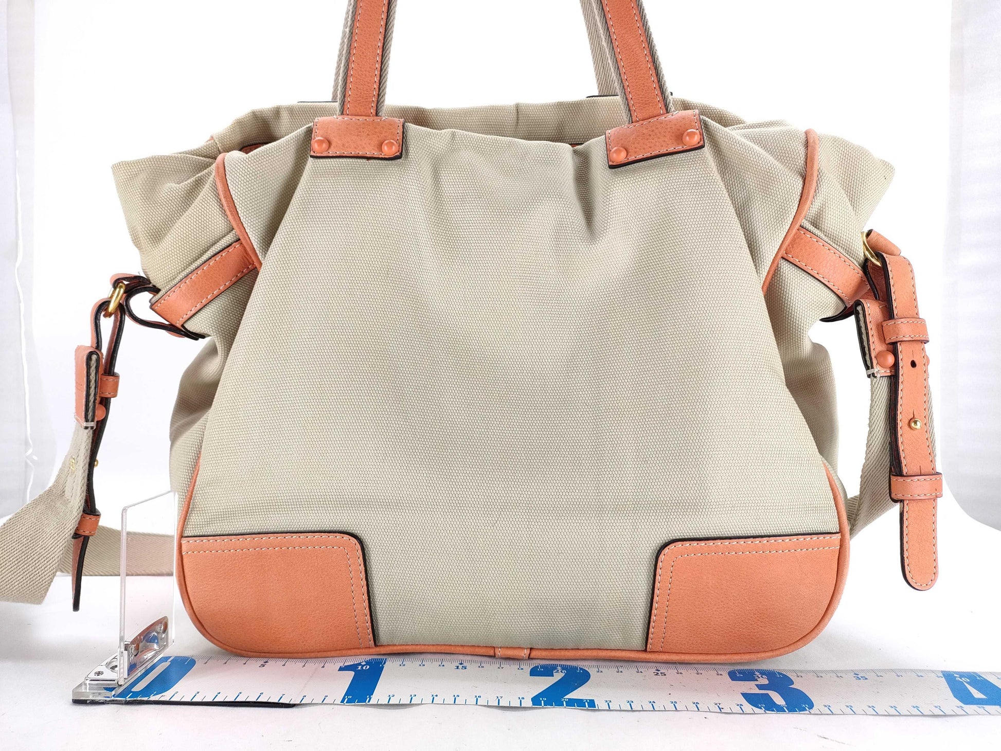 LOEWE Anagram Canvas 2-Way Tote Bag, Beige x Orange, Shoulder Bag