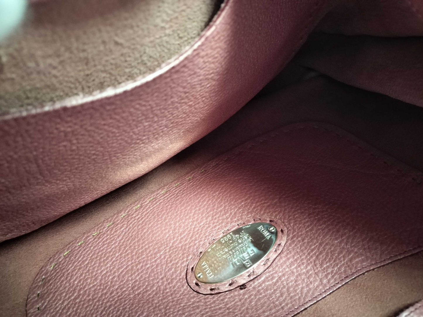 FENDI Selleria Leather One-Shoulder Bag Pink Shoulder Bag