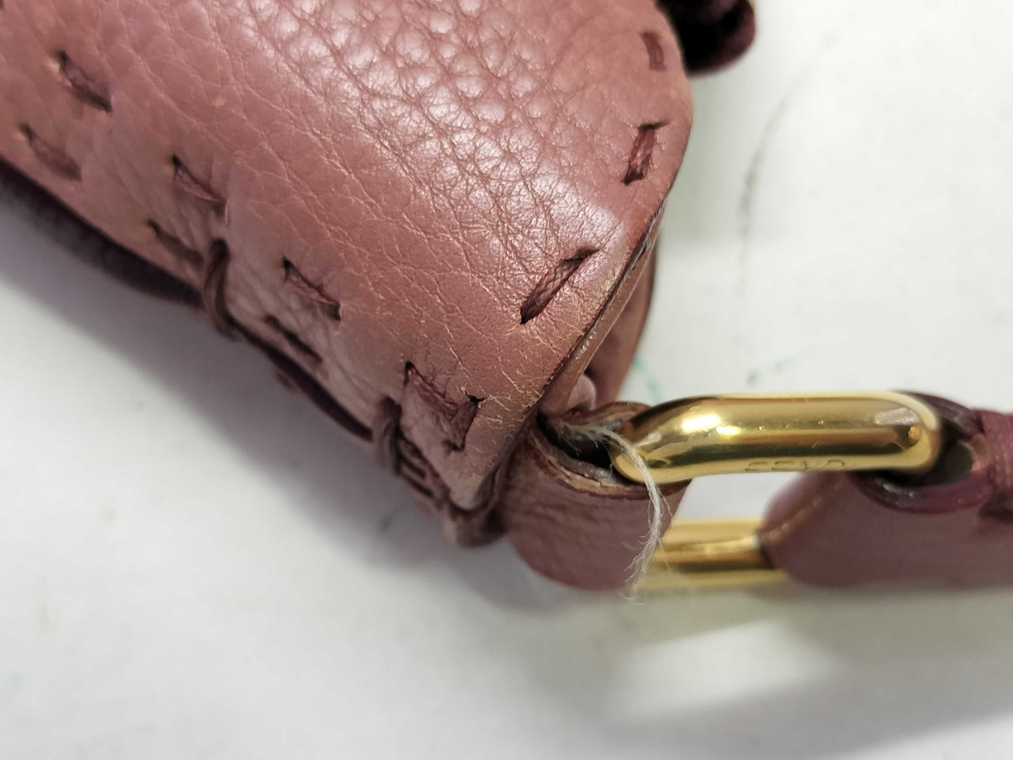 FENDI Selleria Leather One-Shoulder Bag Pink Shoulder Bag