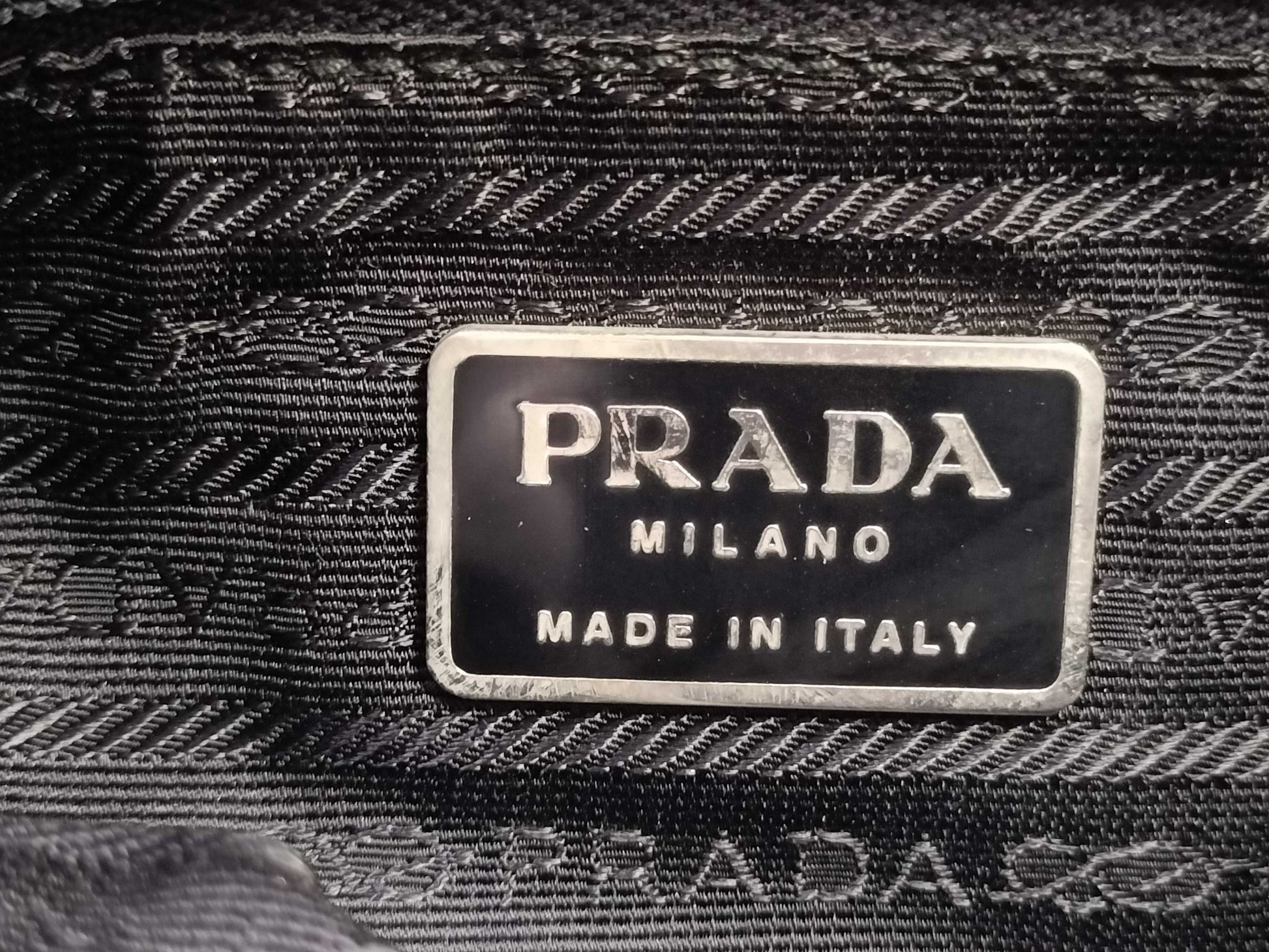 PRADA Nylon Prada Triangle Logo Plate Tessuto Tote Bag B6243 Black Tote Bag