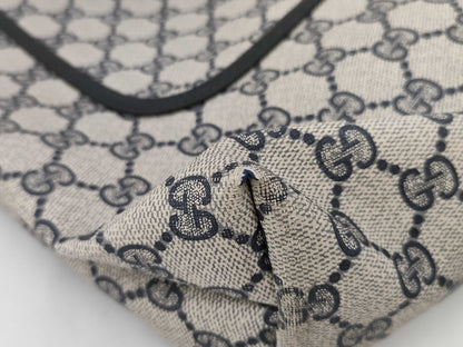 GUCCI Sherry Line GG Supreme Tote Bag 904.02.003 Gray x Navy Tote Bag