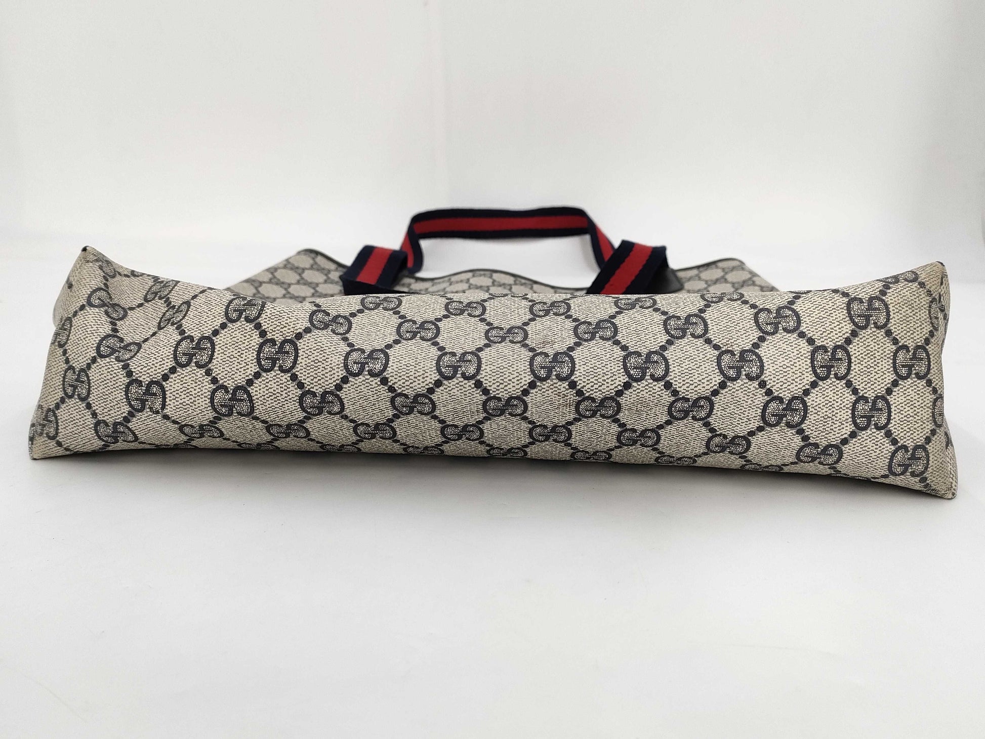 GUCCI Sherry Line GG Supreme Tote Bag 904.02.003 Gray x Navy Tote Bag