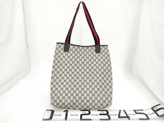GUCCI Sherry Line GG Supreme Tote Bag 904.02.003 Gray x Navy Tote Bag