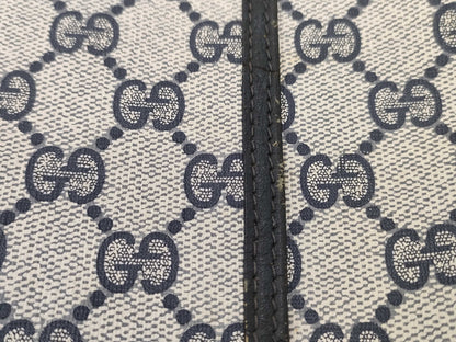 GUCCI Sherry Line GG Supreme Tote Bag 904.02.003 Gray x Navy Tote Bag