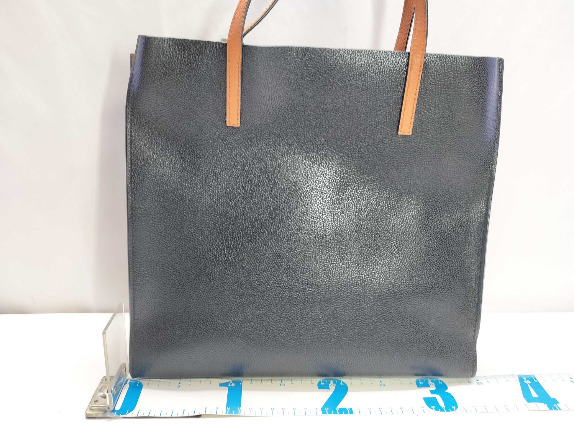 MARC JACOBS Leather Tote Bag Black x White Tote Bag