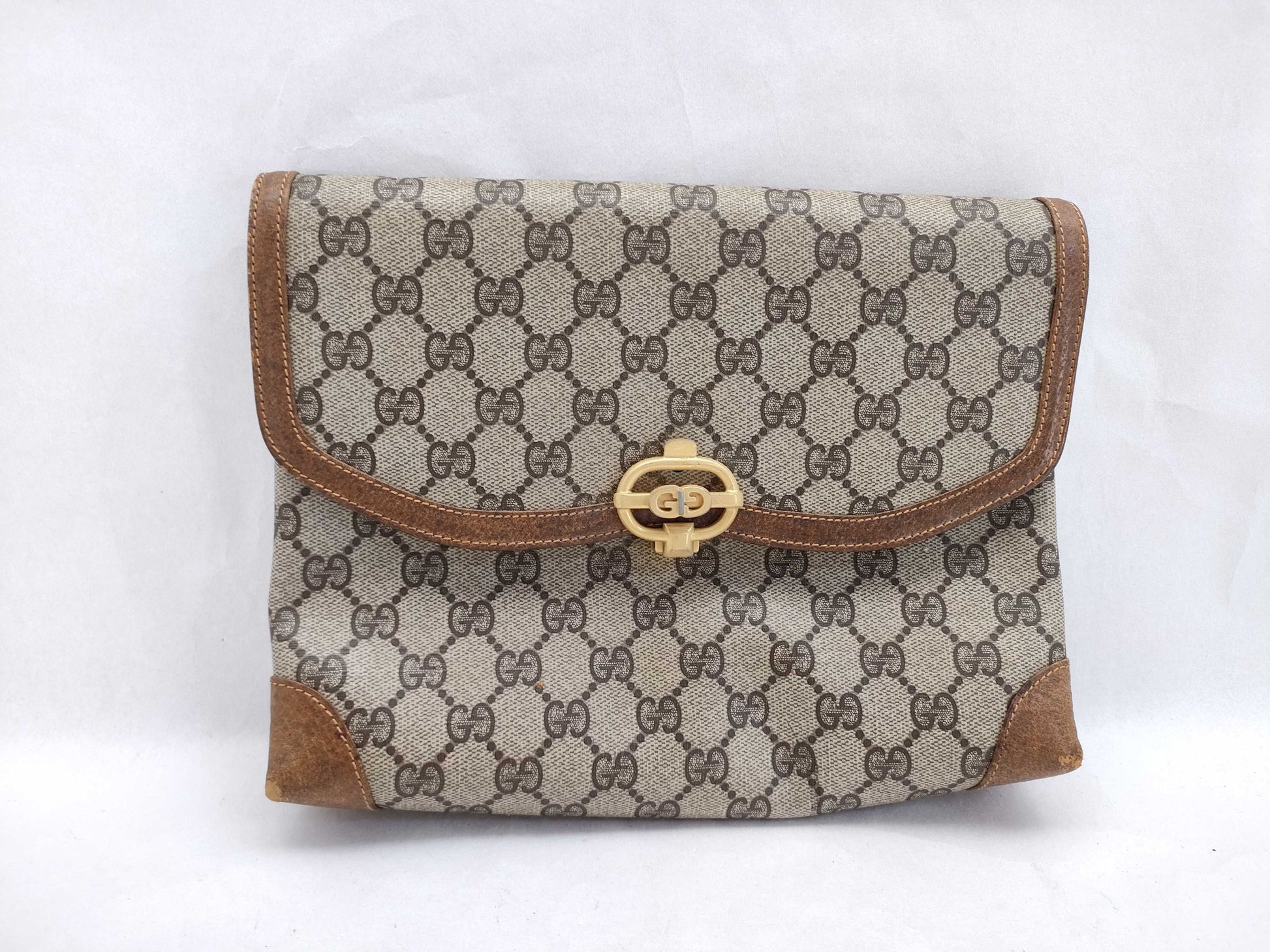 GUCCI GG Supreme Gucci Old Gucci GG Supreme Second Bag Brown Second Bag