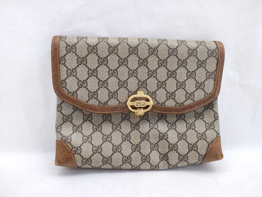GUCCI GG Supreme Gucci Old Gucci GG Supreme Second Bag Brown Second Bag