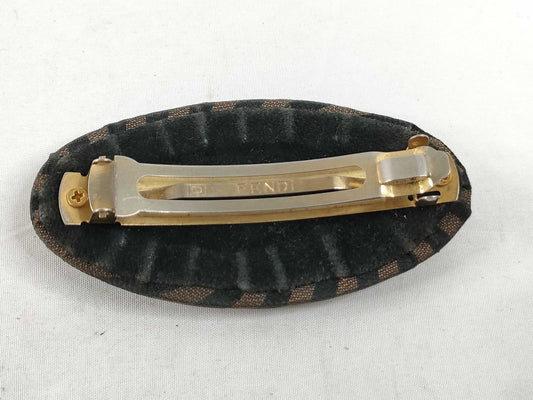 FENDI Pecan Canvas x GP Barrette, Brown x Black, Other Accessories