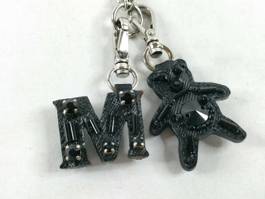 PRADA Prada Charm Necklace Plated Silver x Black Necklace