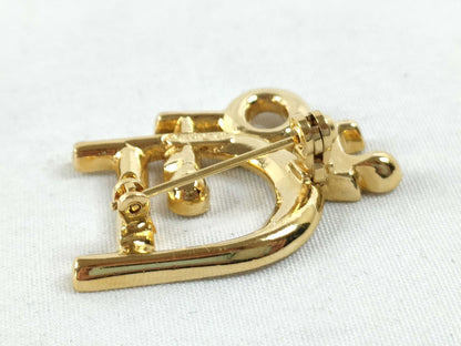 Dior Christian Dior Logo Brooch GP Gold Brooch