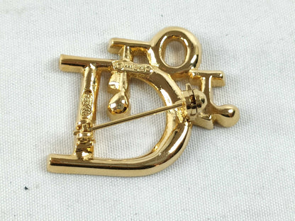 Dior Christian Dior Logo Brooch GP Gold Brooch