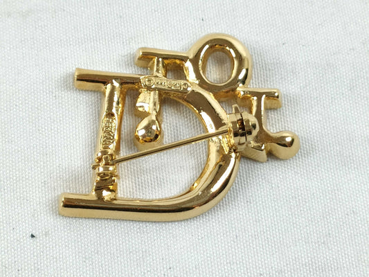 Dior Christian Dior Logo Brooch GP Gold Brooch