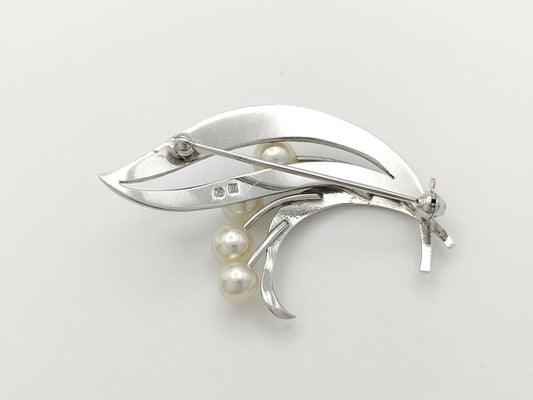 MIKIMOTO Pearl Diameter Approx. 5.2-6.2mm, Sterling Silver, 6.1g, Brooch 