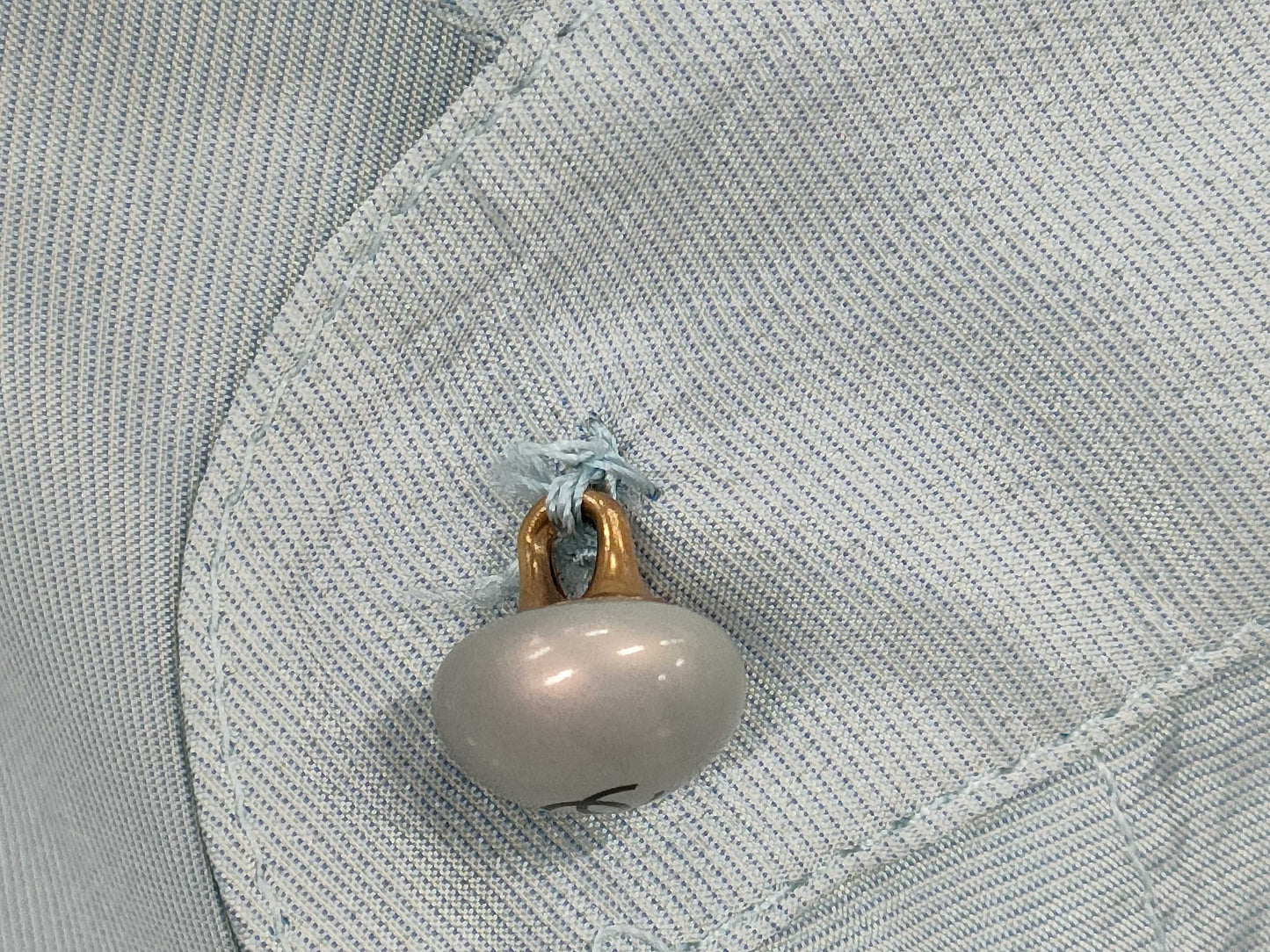 CHANEL Silk Shirt Blue Shirt