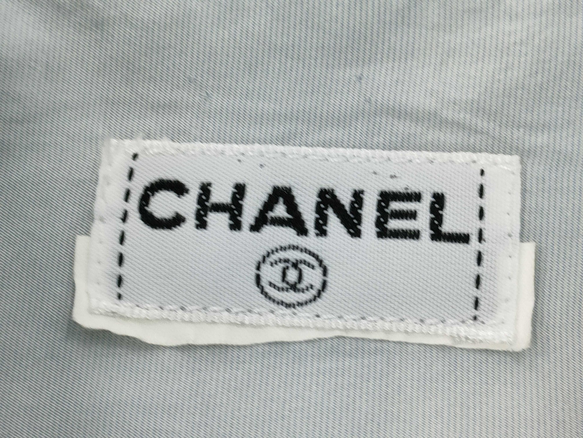 CHANEL Silk Shirt Blue Shirt