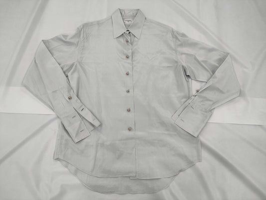 CHANEL Silk Shirt Blue Shirt