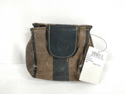 FENDI Pecan Print PVC Pouch 262-122171-068 Khaki x Black Pouch