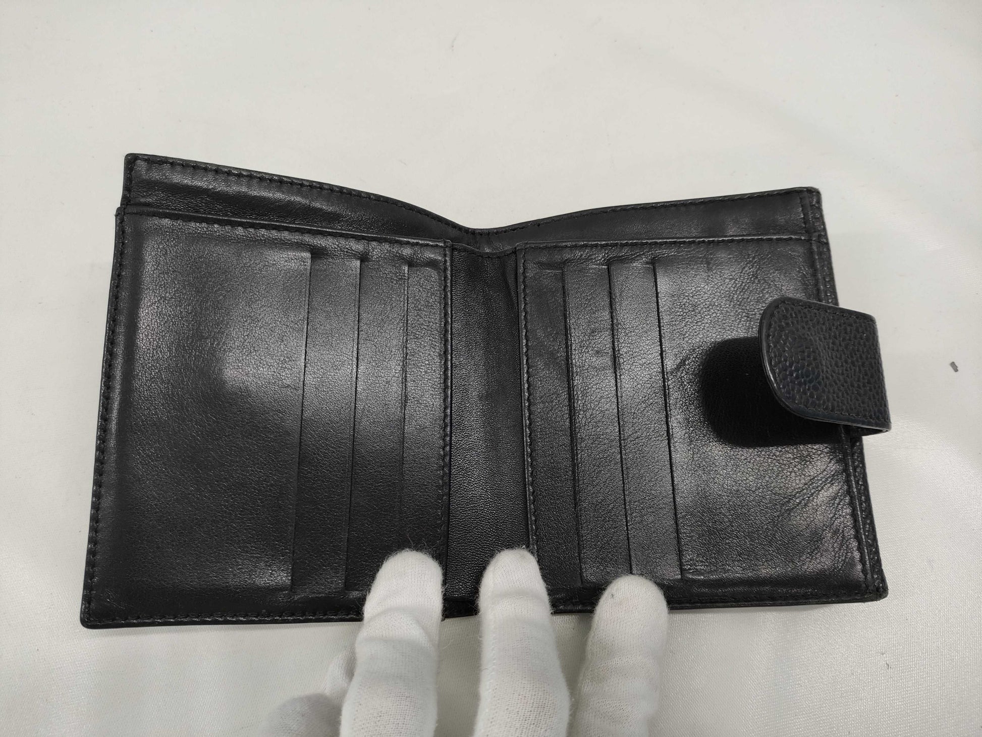 CHANEL Coco Mark Caviar Leather Bi-fold Wallet 4661566 Black Wallet
