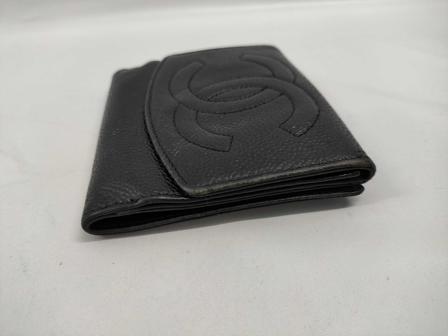 CHANEL Coco Mark Caviar Leather Bi-fold Wallet 4661566 Black Wallet