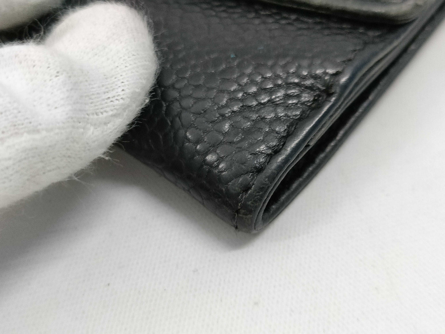 CHANEL Coco Mark Caviar Leather Bi-fold Wallet 4661566 Black Wallet