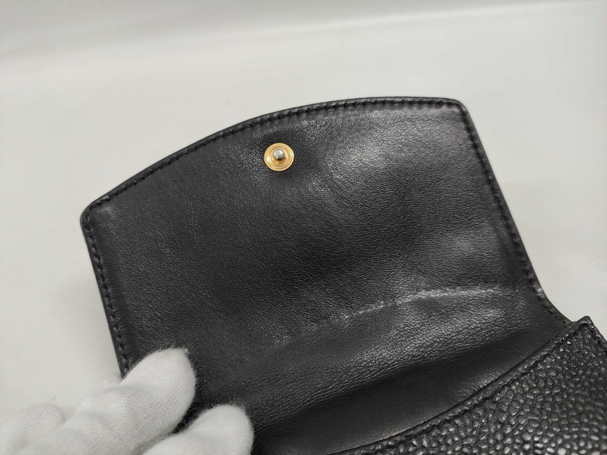 CHANEL Coco Mark Caviar Leather Bi-fold Wallet 4661566 Black Wallet