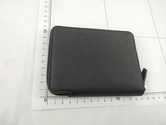 Bonaventura Leather Round Zip Black Wallet