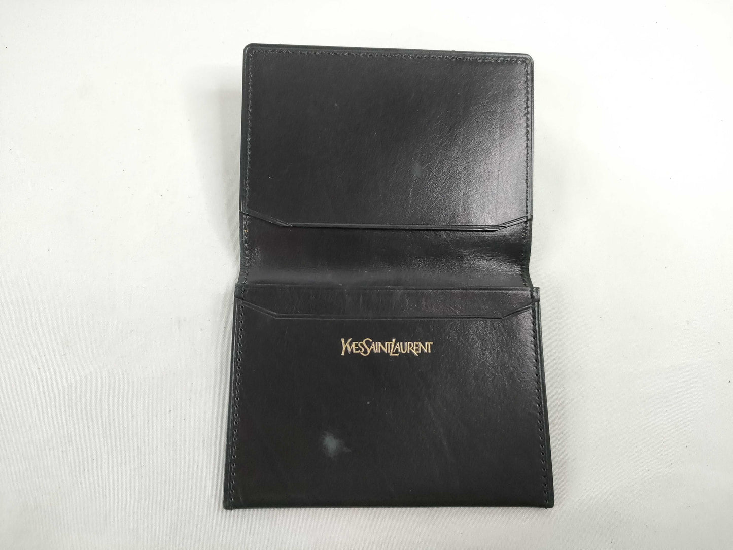 Yves Saint Laurent Leather Card Case, Black