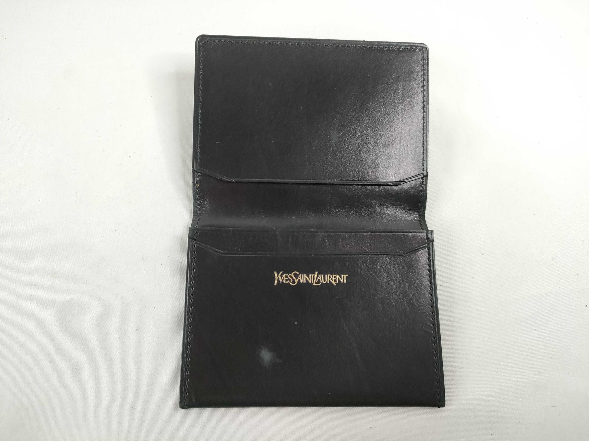 Yves Saint Laurent Leather Card Case, Black
