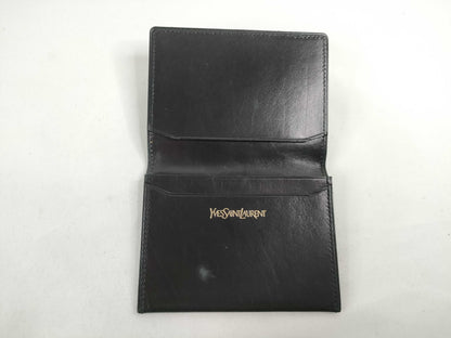 Yves Saint Laurent Leather Card Case, Black