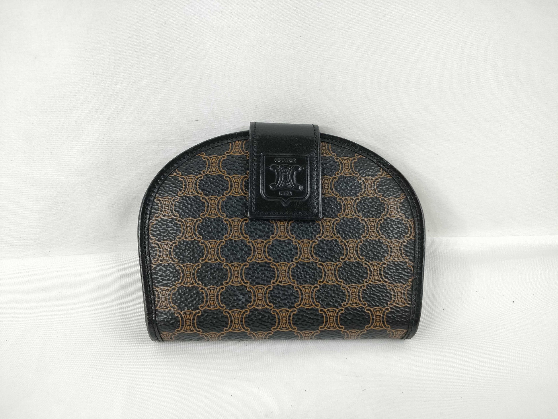 CELINE Macadam PVC Bifold Wallet M/96 Brown x Black Wallet