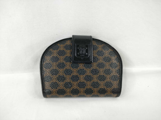 CELINE Macadam PVC Bifold Wallet M/96 Brown x Black Wallet