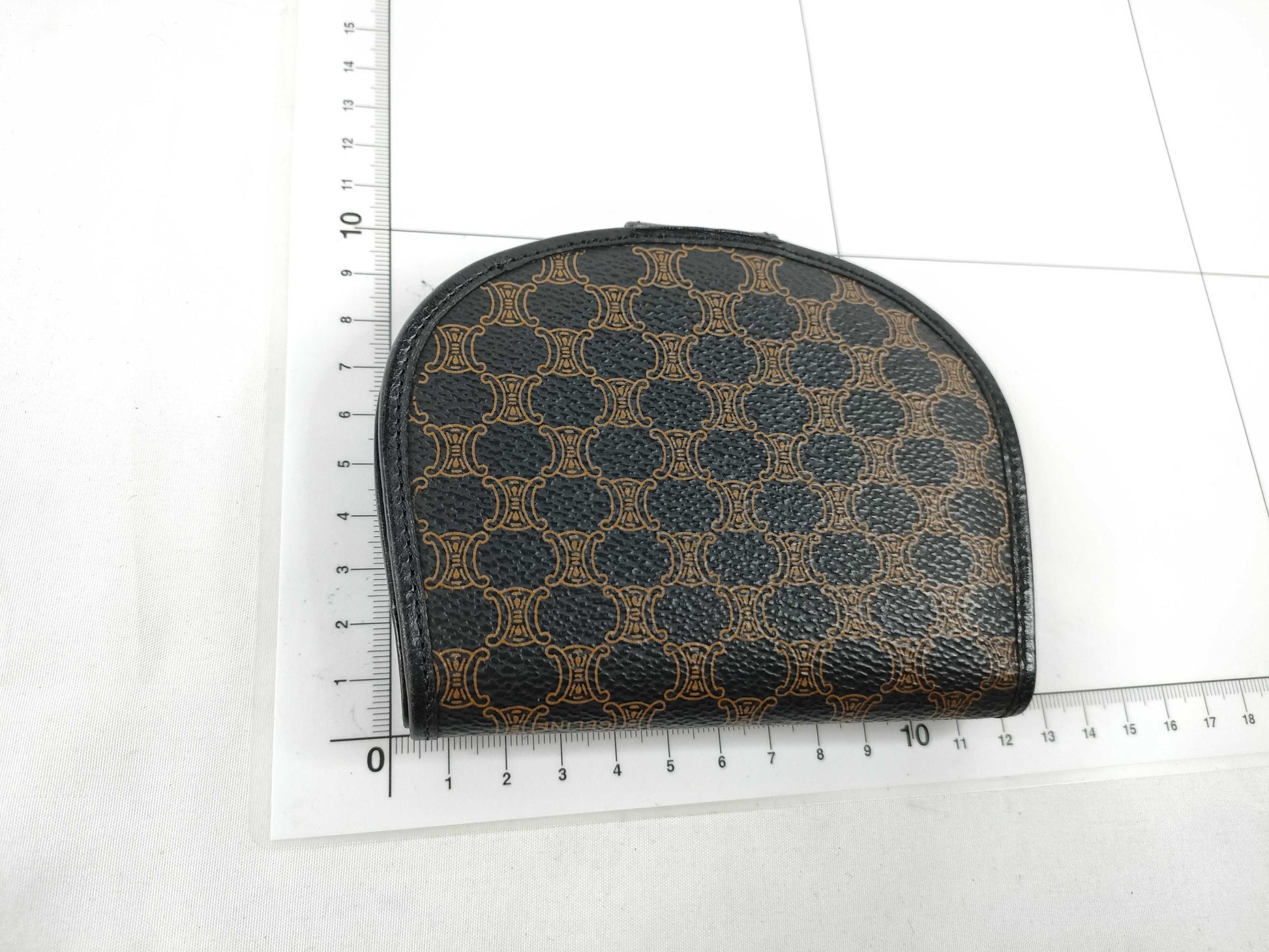 CELINE Macadam PVC Bifold Wallet M/96 Brown x Black Wallet