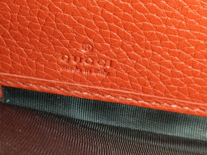 GUCCI Bamboo Leather Round Zip Long Wallet 307984・1147 Pink x Orange Wallet