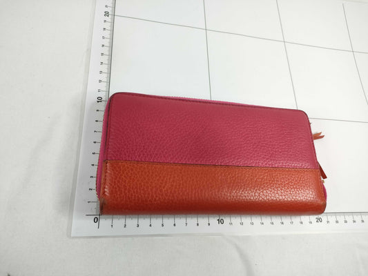 GUCCI Bamboo Leather Round Zip Long Wallet 307984・1147 Pink x Orange Wallet