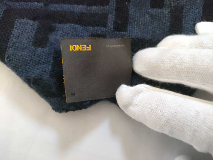 FENDI Zucca pattern Fendi Zucca wool scarf navy Other accessories